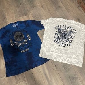 Affliction shirts, 2 shirts size 2XL. Like new only worn a few times